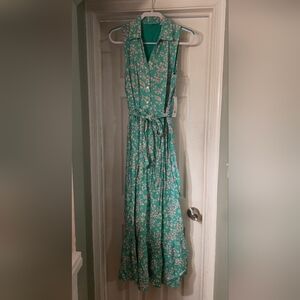 Draper James Green Floral Maxi Dress